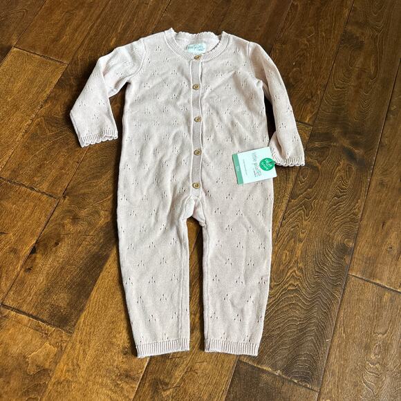 Little Planet Carters 12 Month Girls Knit Pointelle Outfit Jumper Romper Pink - Picture 2 of 6